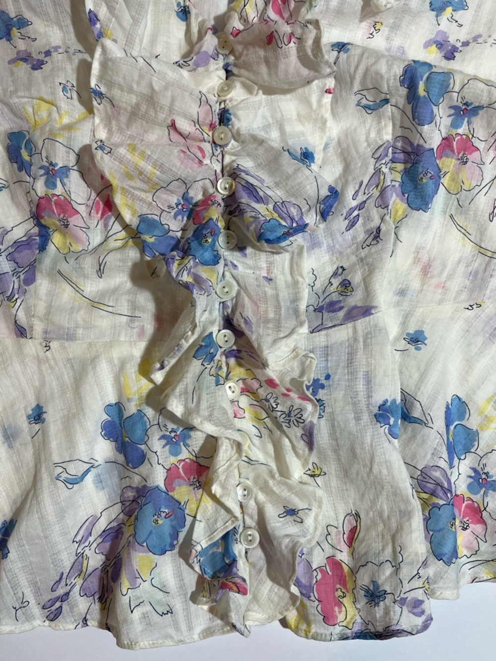 Polo Ralph Lauren Ryle Floral Print Ruffle Trim Blouse - Picture 11 of 11
